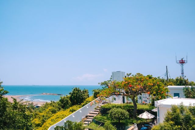 A coastal path and greenery beside the water in Hong Kong.